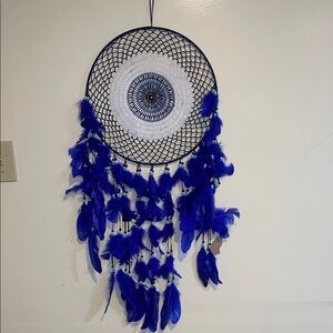 Evil eye Blue and White Dreamcatcher Wall Decor